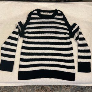 Women's Rag and Bones cold shoulder black and white sweater. Size small